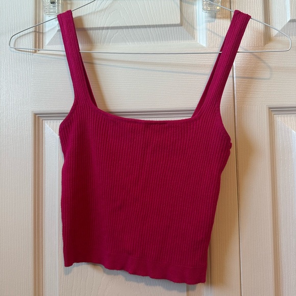 Garage Ribbed Fuchsia Tank Top - Picture 1 of 3